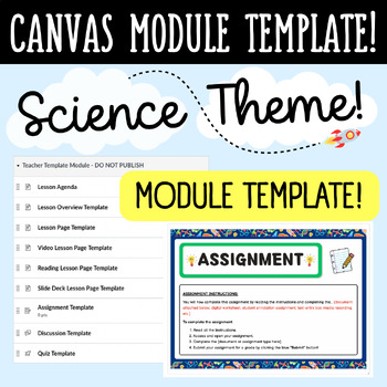 Preview of Canvas LMS Template - MODULE - Science Theme - 100% Customizable