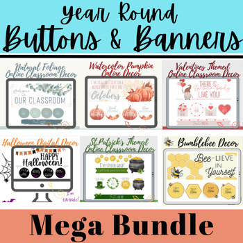 Preview of Canvas or Schoology Button and Banner Homepage Templates Seasonal Mega Bundle