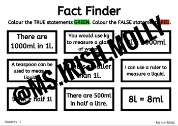 Preview of Capacity Fact Finder