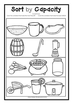 capacity non standard measurement for kindergarten