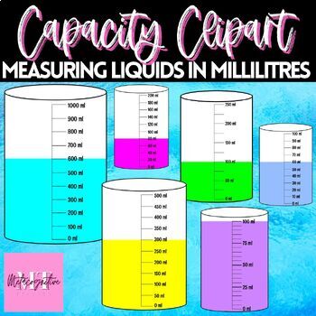 mL 100-250 Measuring Cups Clip Art - Milliliters Liquid Containers - Beakers