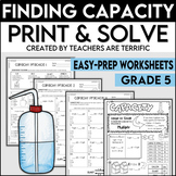 Capacity Conversion Practice Print & Solve Grade 5