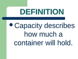 Capacity PowerPoint Notes