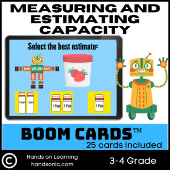 Preview of Measuring and Estimating Capacity Boom Cards