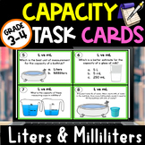 Capacity Task Cards | Liters & Milliliters Activity |Metri