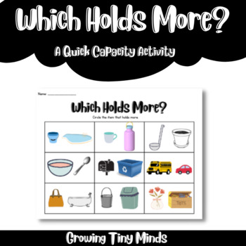 Capacity: Which Holds More? by Thoughts With Miss Dilliott | TpT