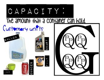 Preview of Capacity and Volume Anchor Chart Freebie