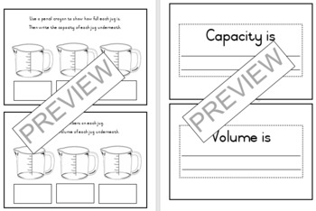 Preview of Capacity and Volume worksheet