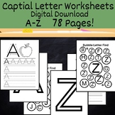 Capital Letter Alphabet Worksheets, Letter of the Week, Pr