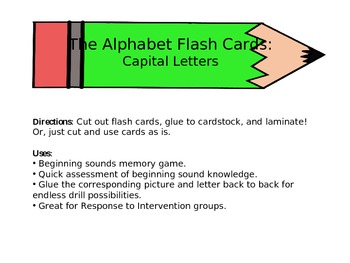 Preview of Capital Letter Flash Cards