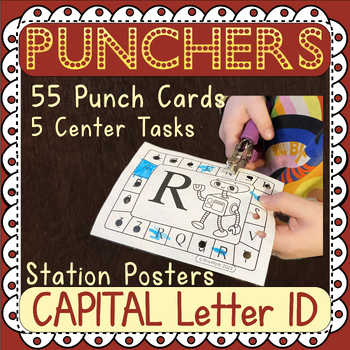 Preview of Capital Letter ID and Letter Sound Correspondence: Hole Punch Task Cards