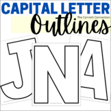 Capital Letter Outlines for Alphabet Craft Templates