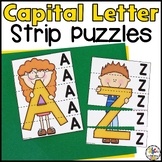 Capital Letter Recognition Strip Puzzles - Alphabet Identi
