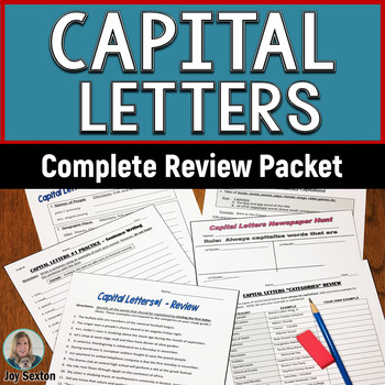 Preview of Capital Letters Complete Review Packet - Grades 5-8