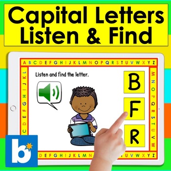 Preview of Boom Cards™ Alphabet Letter Recognition Capitals Digital With Sound