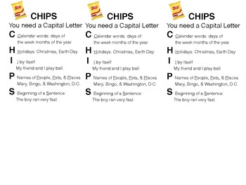 Preview of Capital Letters/Punctuation