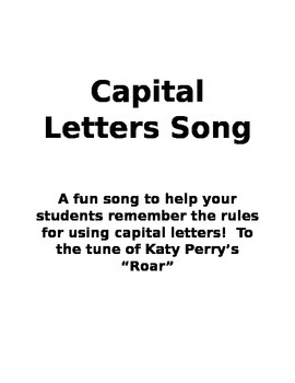 Preview of Capital Letters Song