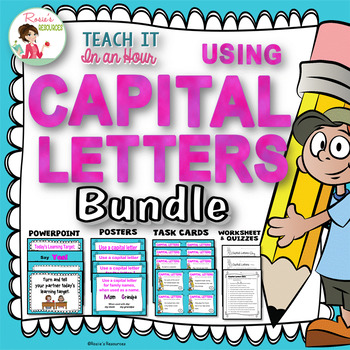 Preview of Capital Letters Power Point, Posters and Activities