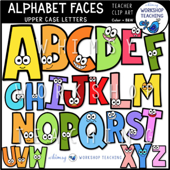 Preview of Alphabet Faces Uppercase Clip Art Set