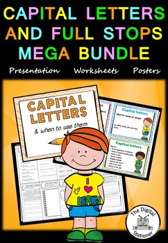 Preview of Capital Letters and Full Stops MEGA BUNDLE - posters, presentation, worksheets