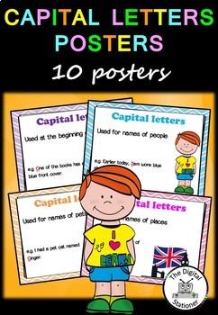 Preview of Capital Letters Posters Literacy - 10 posters