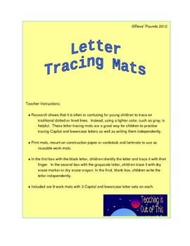 Preview of Capital & Lowercase Letter Tracing & Writing Mats