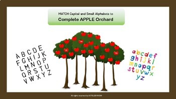 Preview of Capital Small English Alphabet Apples - Cut n Paste the Apples