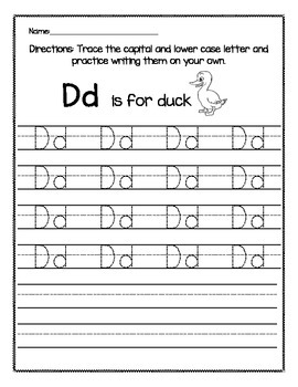 Capital and Lower Case Letter Trace Aa-Zz by Kindergarten Busy Bees