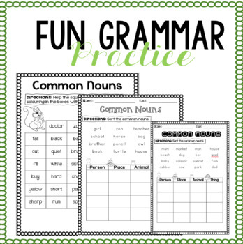 common nouns worksheets by ms petunia teachers pay teachers