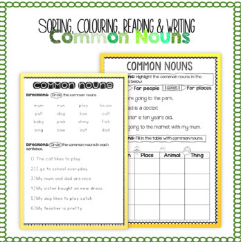 common nouns worksheets by ms petunia teachers pay teachers