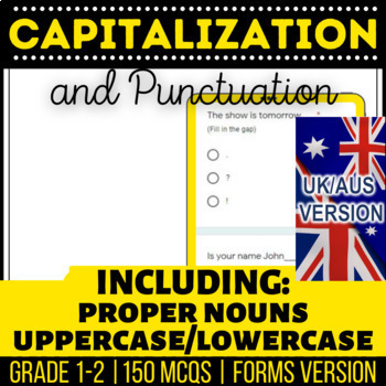 Preview of Capitalisation and Punctuation Self Grading Forms for Year 2-3 UK AUS English