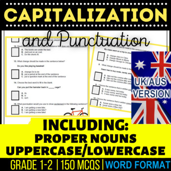 Preview of Capitalisation and Punctuation Workbook: Year 2 and 3 UK and AUS English