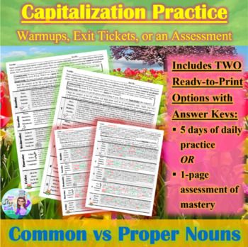 Preview of Spring-Themed Capitalization Practice