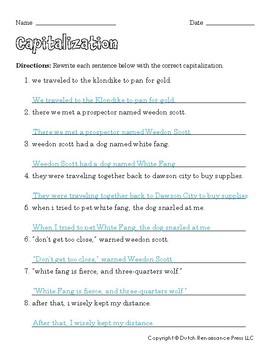 Capitalization Worksheets by Tim's Printables | Teachers Pay Teachers