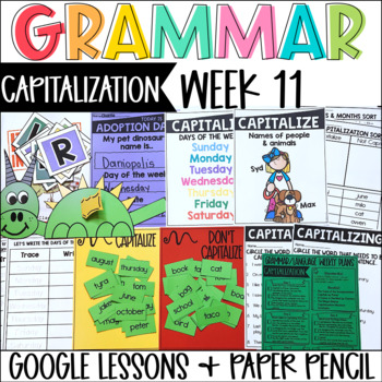 Preview of Capitalization Grammar Language Week 11 Digital & Paper