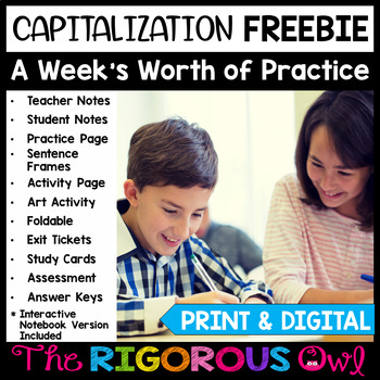 Preview of Capitalization Lesson, Practice, & Assessment | Print & Digital | FREEBIE