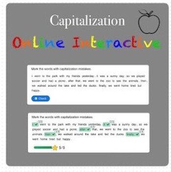 Preview of Capitalization Online Interactive