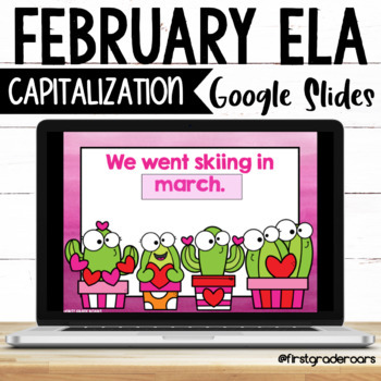 Preview of Capitalization Practice Digital February Google Slides 