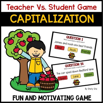 Preview of Capitalization Practice -Teacher Vs. Student Capitalizing Proper Nouns Game