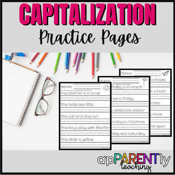 Preview of Capitalization Practice Worksheets MINTS