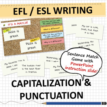 Preview of Capitalization & Punctuation - Good Bad Sentence Match Game PPT - EFL University