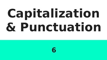 Preview of Capitalization & Punctuation Powerpoints Multiple Choice Powerpoint 6 Grade 1-2
