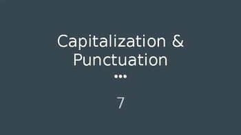 Preview of Capitalization & Punctuation Powerpoints Multiple Choice Powerpoint 7 Grade 1-2