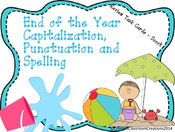 Preview of Capitalization, Punctuation, Spelling End of Year Review Task Cards - Scoot