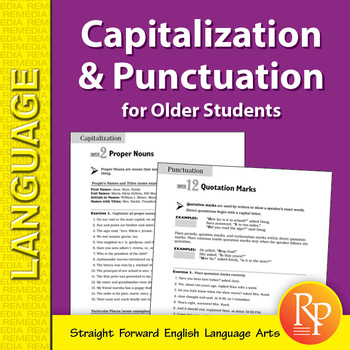 Preview of Capitalization & Punctuation Worksheets - ELA for Older Students Activities
