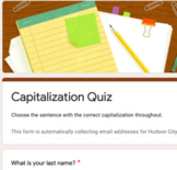 Capitalization Quiz: Google Forms with Answer Key