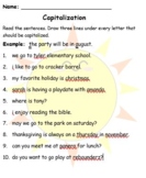 Capitalization Review Sheet (Abeka)