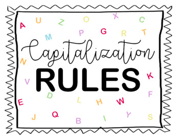 Preview of Capitalization Rules Classroom Display