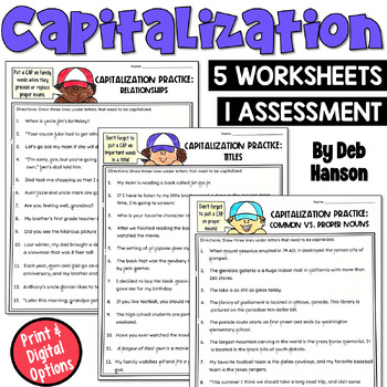 Preview of Capitalization Practice Worksheets for 4th and 5th Grade: Proofreading & Editing