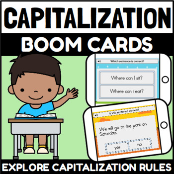 Preview of Capitalization Rules Boom Cards™ Bundle (Distance Learning)